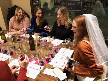 View of wine blending table