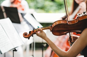 Violin playing concert outside