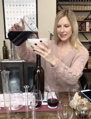 View of wine blending table