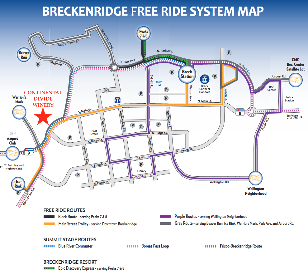 Map of public transportation routes